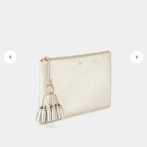 Anya Hindmarch Georgina Clutch Light Gold